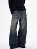 Men's Versatile Retro Wash Denim Jeans - Trendy Wide-Leg, Comfortable Slim Fit, High Street Casual Style
