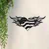 Patriotisk Amerikansk Flagga Metallväggkonst Rostfri Järndekoration för Vardagsrum Kontor Gåva