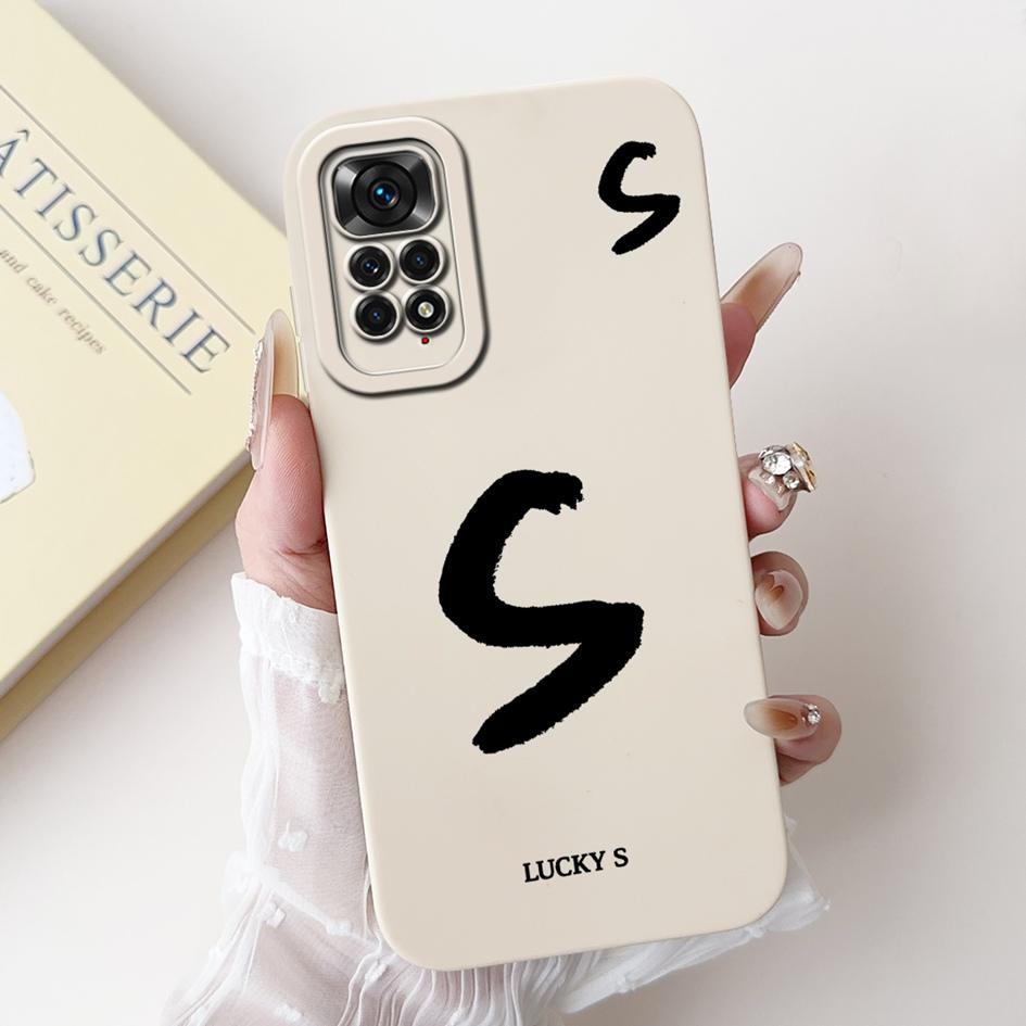 For Xiaomi Redmi Note 11S 4G Case Lovely Letters Soft Silicone Shockproof Phone Cover For Redmi Note 11 Pro Plus Note11 4G Funda