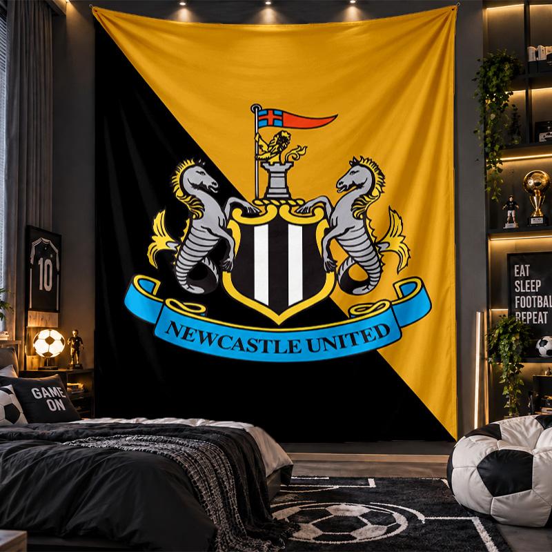 Nástěnná tapisérie Newcastle United Fotbalový potisk Látka do obývacího pokoje Ložnice Domácí dekorace