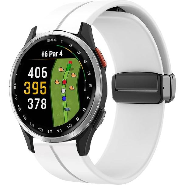 

Совместим с ремешком Garmin Approach S44, 20 мм быстросъемный мягкий силиконовый спортивный ремешок для часов, сменные ремешки, совместимые с Garmin Approach S50, белый