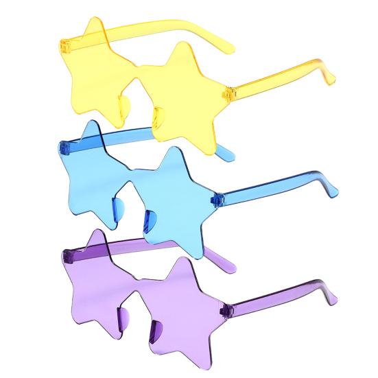 3 Star Trendy Sun Sunglasses Lightweight Pairs Frameless Glasses Fun Star Glasses