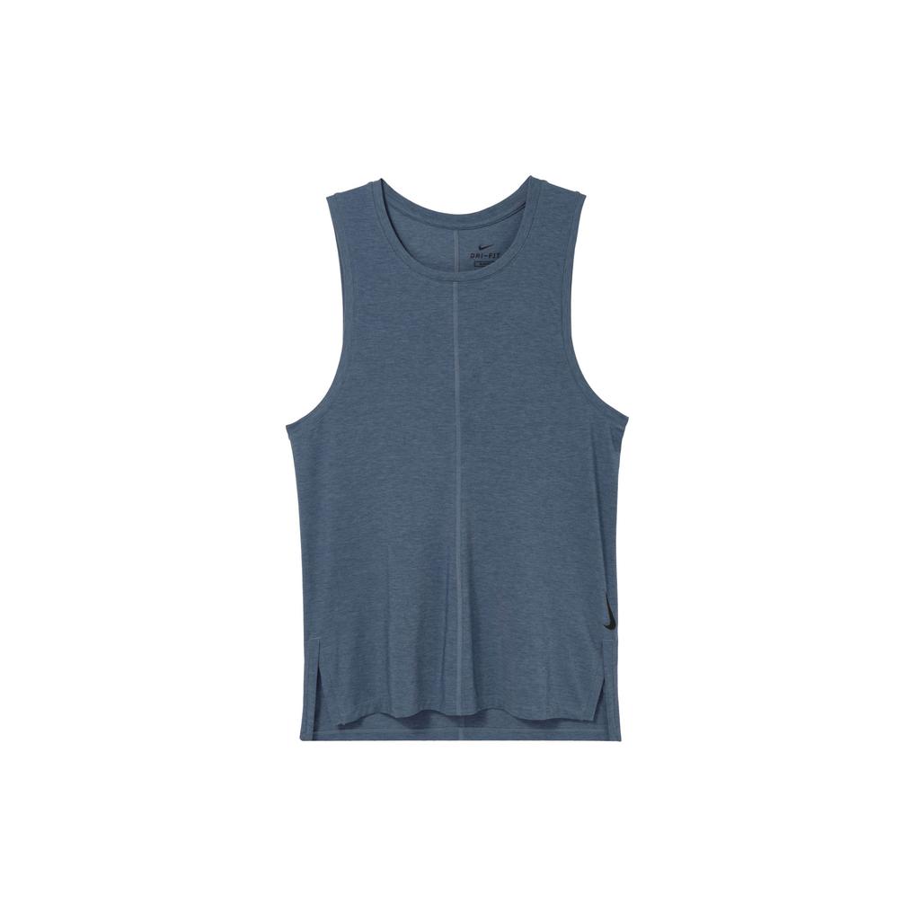 Nike Solid Color Fitness Running Training Sports Tank Top Men Tops Blue Gray BV4037-410