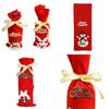 Festive Santa Wine Bottle Bag Cover For Merry Christmas Dinner Party Decor