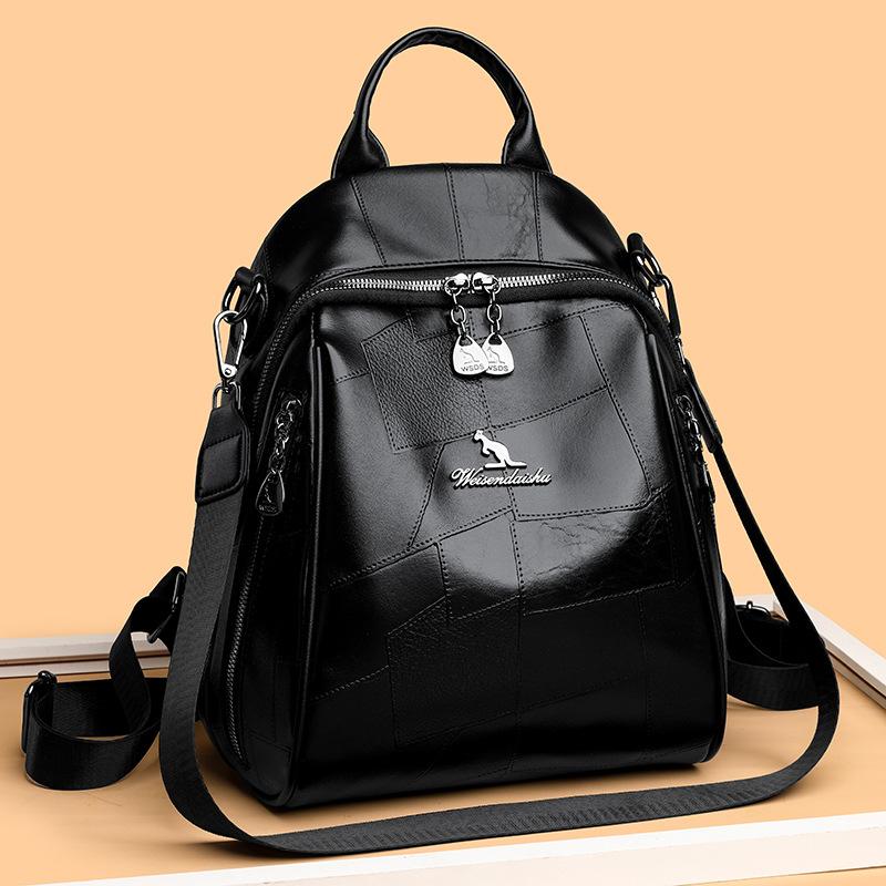 Splicing Women's Backpack New Leisure Travel Backpack Commuter Multi-functional Anti theft Schoolbag