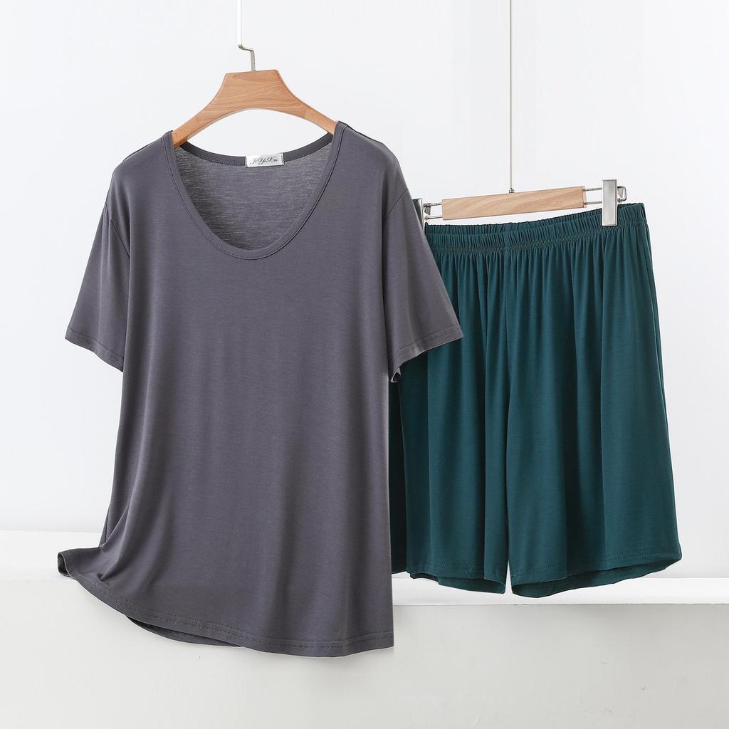 Women's Summer Short-Sleeve Suit: Modal T-Shirt & Slim Shorts Two-Piece Set - Casual, Sporty, Outdoor, or Loungewear