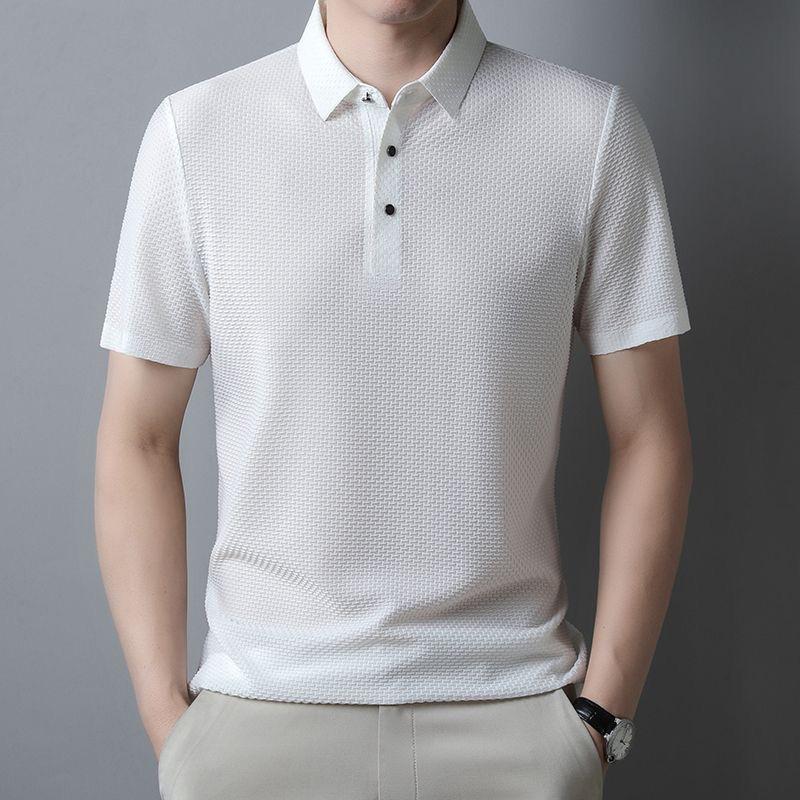 Men's Short Sleeve T-shirt Cool and Breathable POLO Shirt Business Casual Sweat-absorbing Top