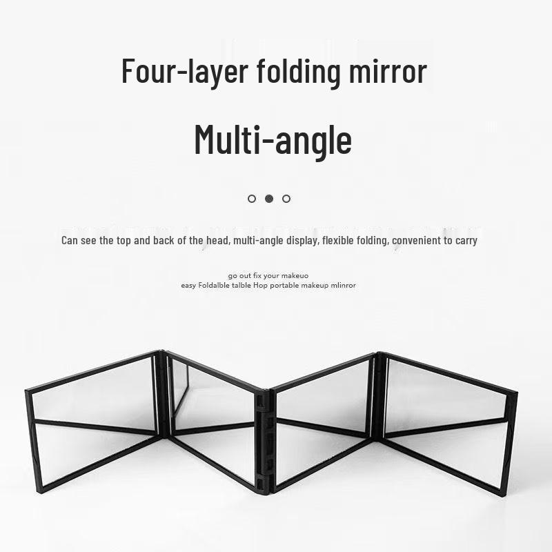Four-Sided Foldable Mirror for Haircuts and Makeup