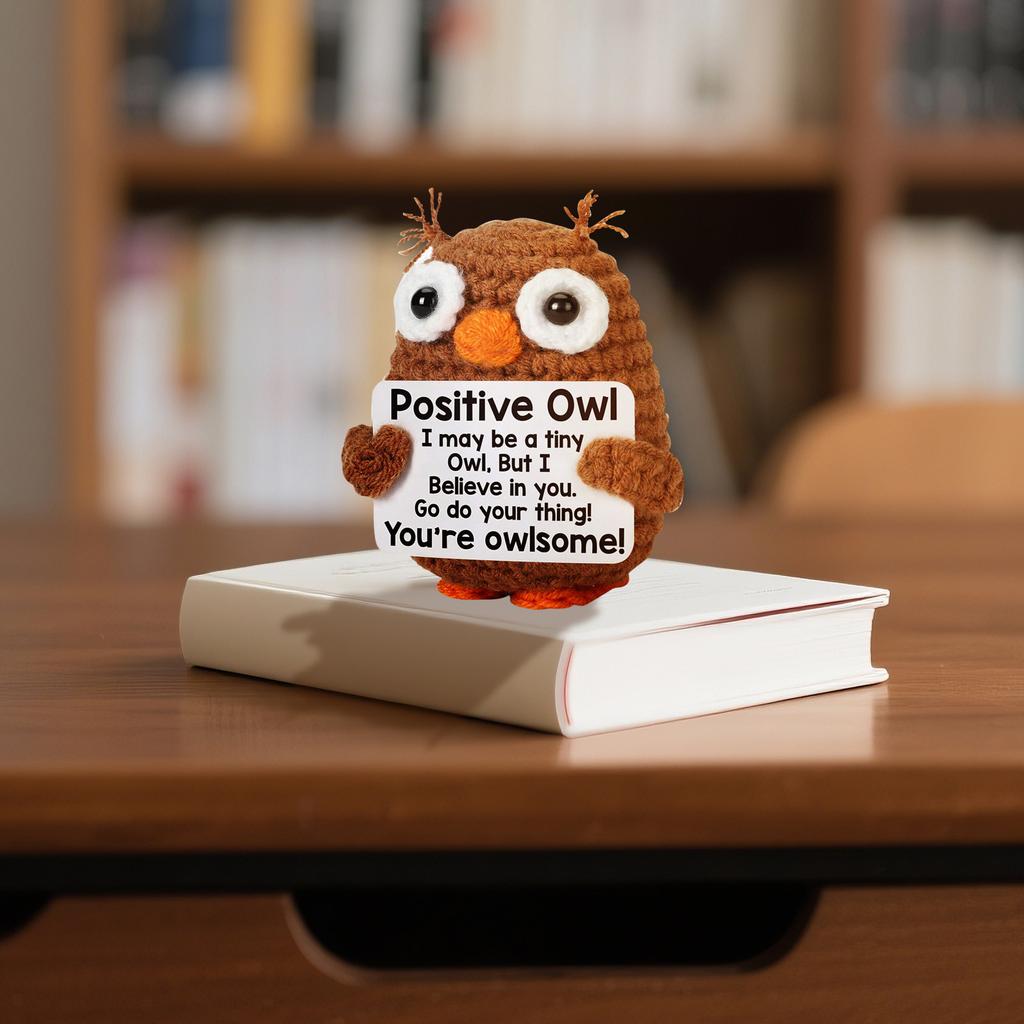 Crochet Animal Handmade Psychological Support Gift For Women Family Friends Easter Basket , Uplifting Gift For Birthday Graduation (Owl Style)