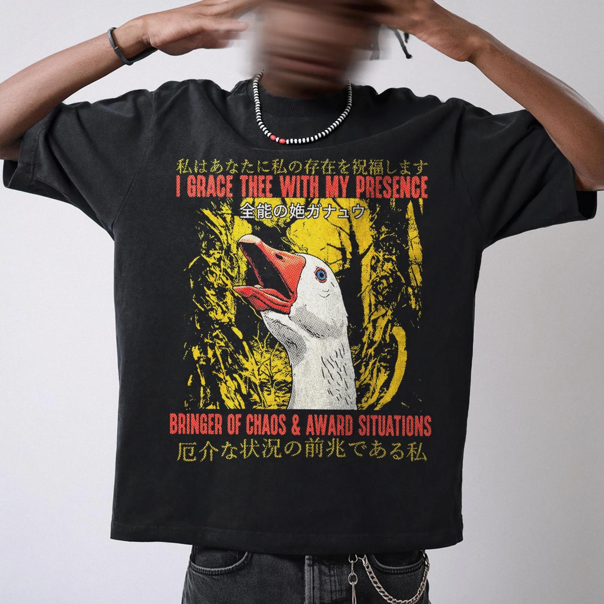 

Silly Goose Meme Tee Funny Aesthetic Shirt Weirdcore Vintage TShirt Japanese Harbinger of Awkward Situations 4XL