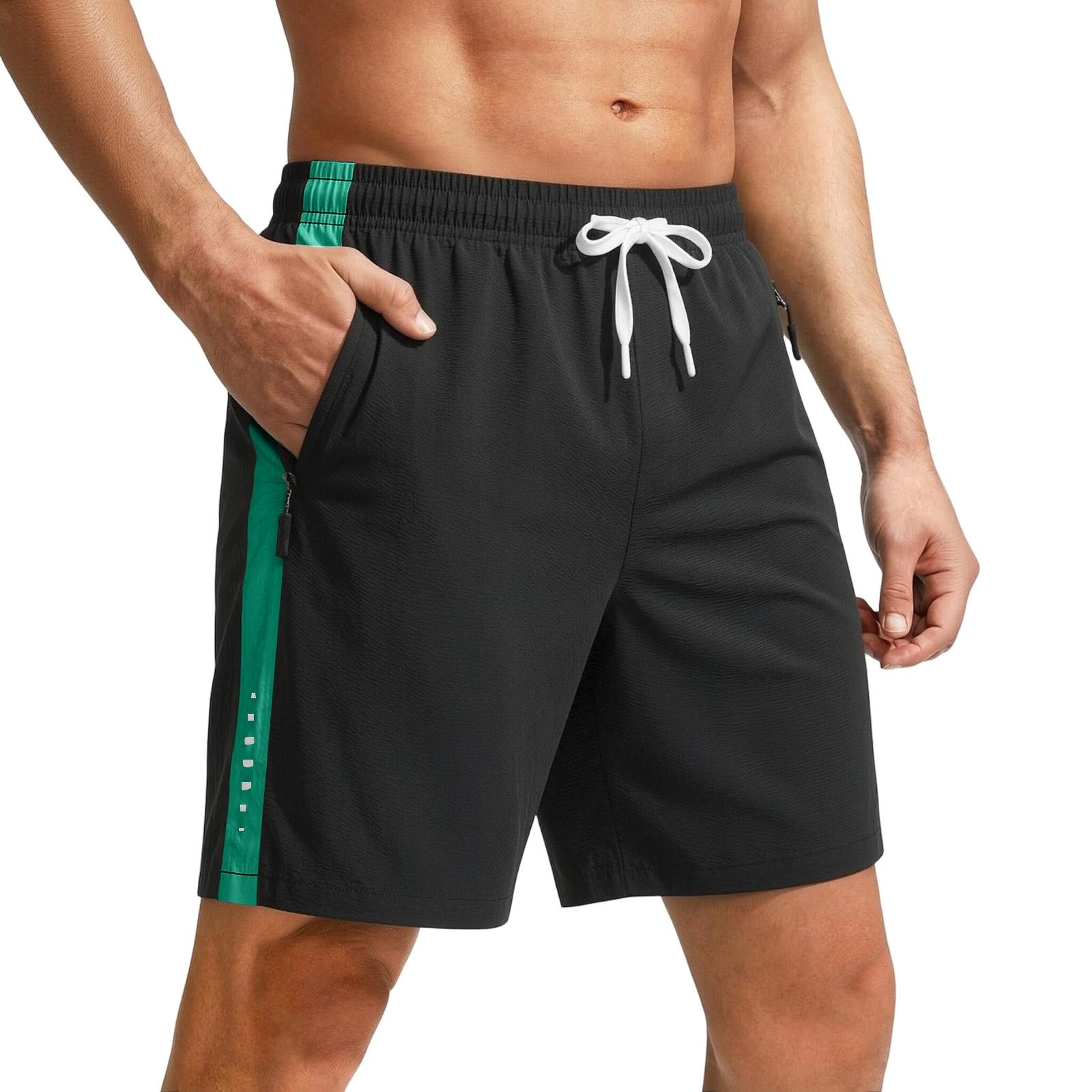 Men s Side Color-Block Shorts - Drawstring Elastic Waist, Lightweight Breathable Outdoor Sports Casual Shorts S