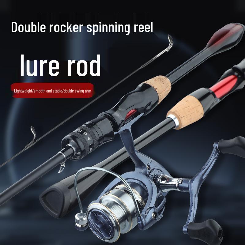 Complete Beginner's Micro Tin Can Lure & Long Cast Spinning Rod Set with Double Rocker Arm Spinning Wheel.