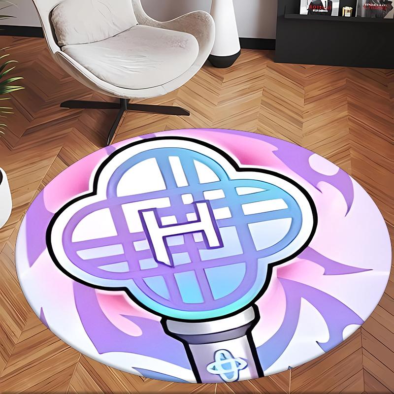 Kpop Demon Hunters (19) Round Office Rug Decorative Floor Rug for Office Bedroom Living Room and Home Space