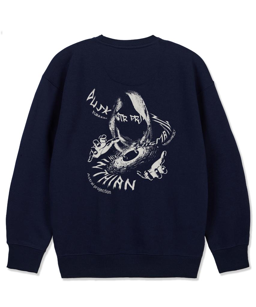 ASTRAL PROJECTION Ancient Monk Loose Fit Sweatshirt_Navy