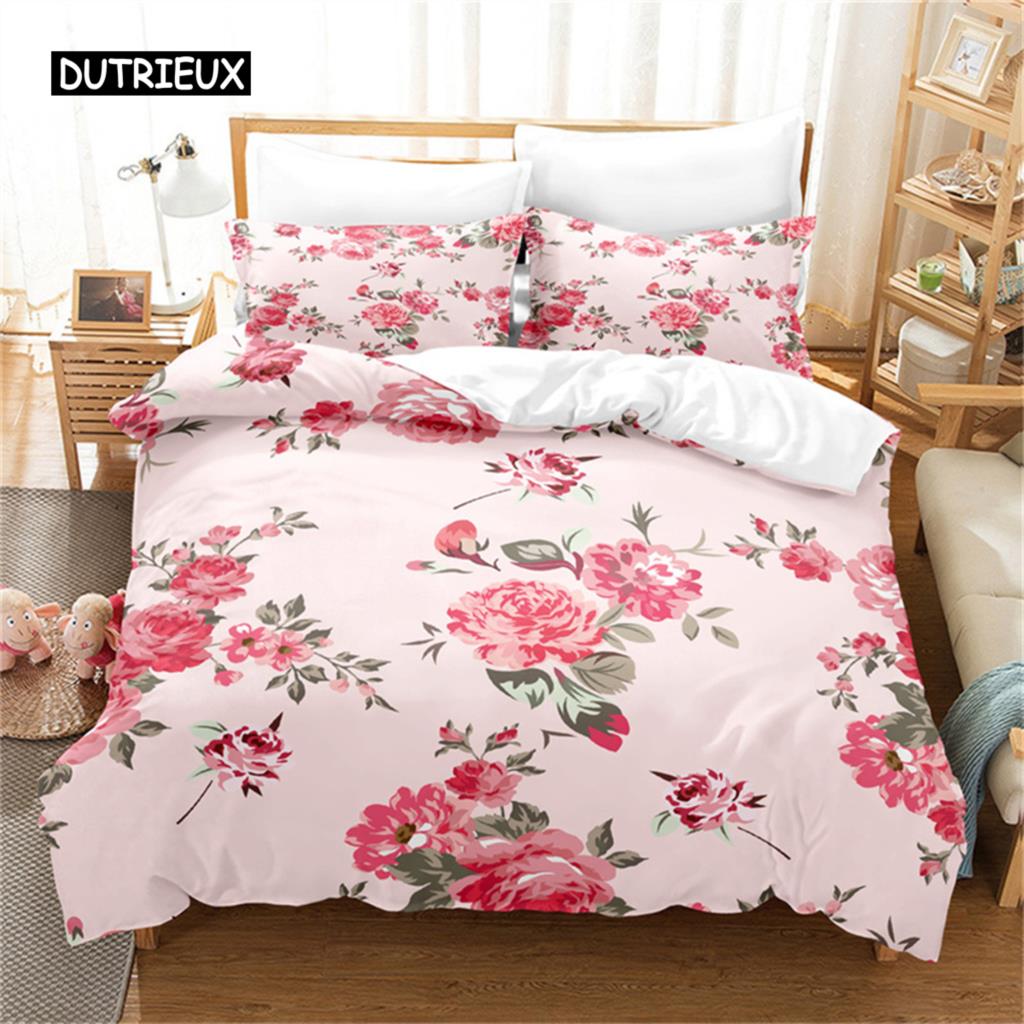 

Комплект постельного белья с цветами, тропические растения, европейский винтажный цветок, пододеяльник, спальня, великолепное постельное белье для женщин, девочек, подарочные украшения EU single(135x200cm)