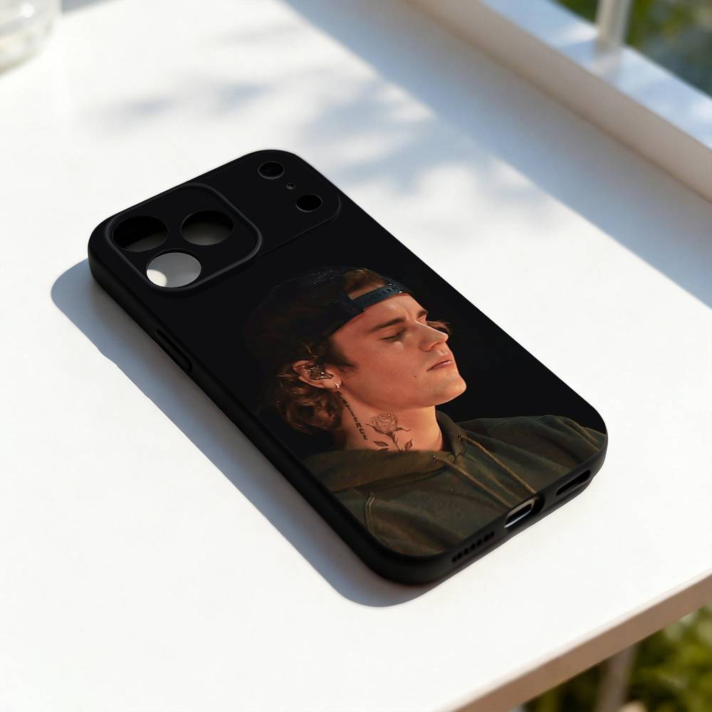 

U-USA Justin B-Bieber Cool Phone Case For iPhone 11,12,13,14,15,16,17,Pro,Max,Plus,E,SE4,Air,Mini Black Soft Cover iPhone12