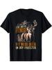 Ich habe Hirsche im Kühlschrank Herren Hirschjagd Kleidung 100% Baumwolle Kurzarm Lässig Rundhals bedrucktes T-Shirt