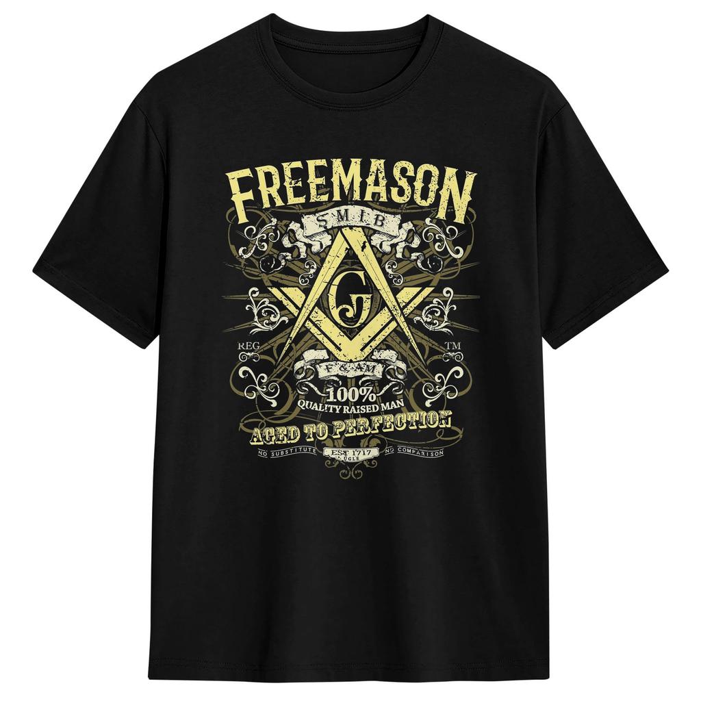 Unisex Masonic Mason Freemasonry T Shirts Cotton Tees Beach Vintage Short Sleeve T Shirt O Neck Popular Print Tee Shirt