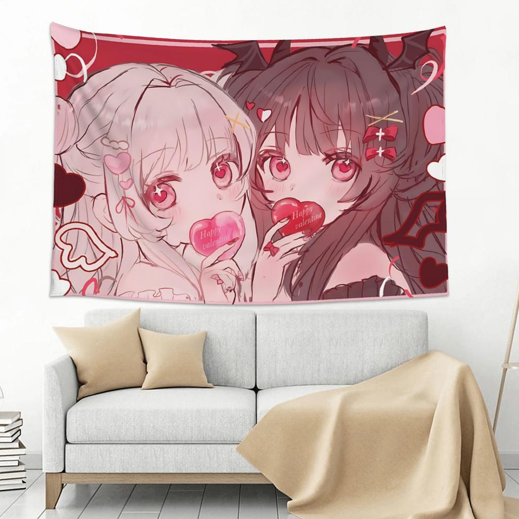 Colorful Anime Girl Tapestry Wall Hanging Blanket Tapestry Home Decor Items Wall Decorations