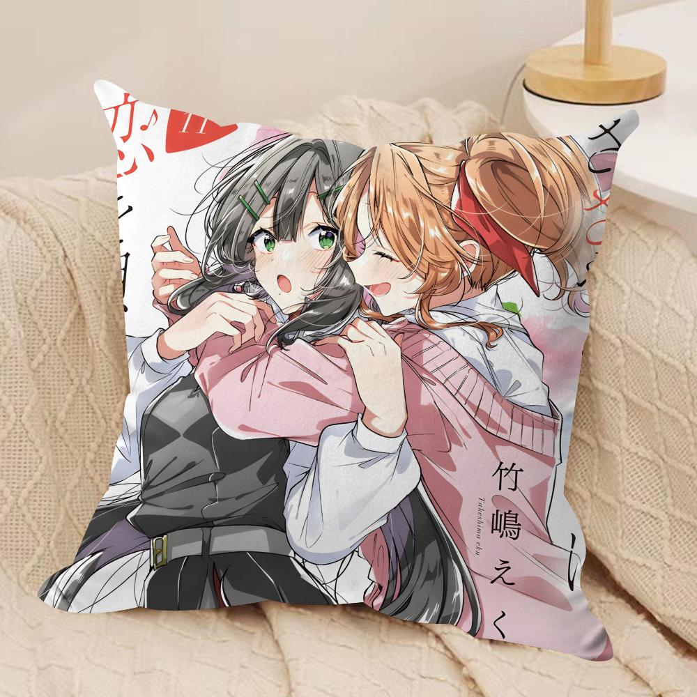 

W-whispering Love Song Cushion Cover Silky Short Plush Sofa Pillow Cover Hidden Zipper Soft Dustproof Case for Home Decor 30cmx30cm