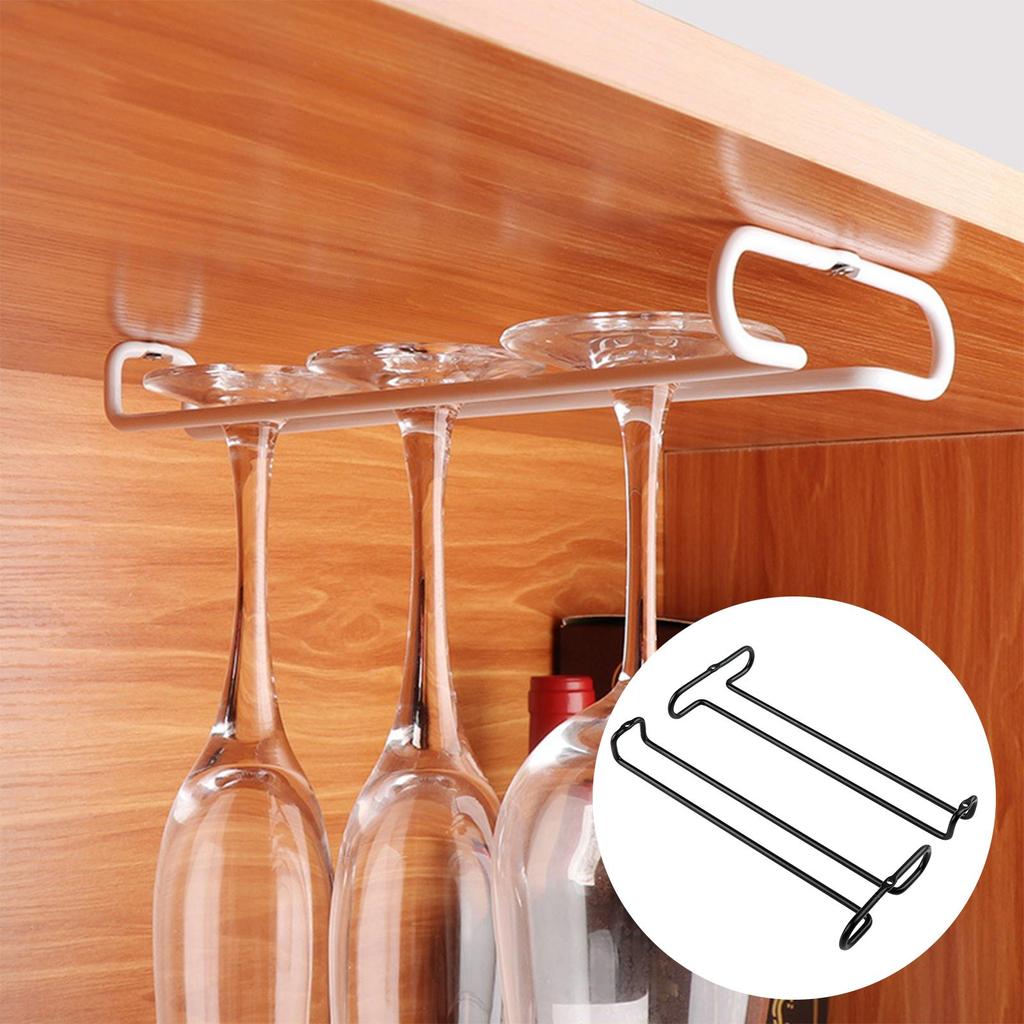 Wine Glass Rack Cup Iron Stemware Holder for Restaurant Cabinet Kitchen Black