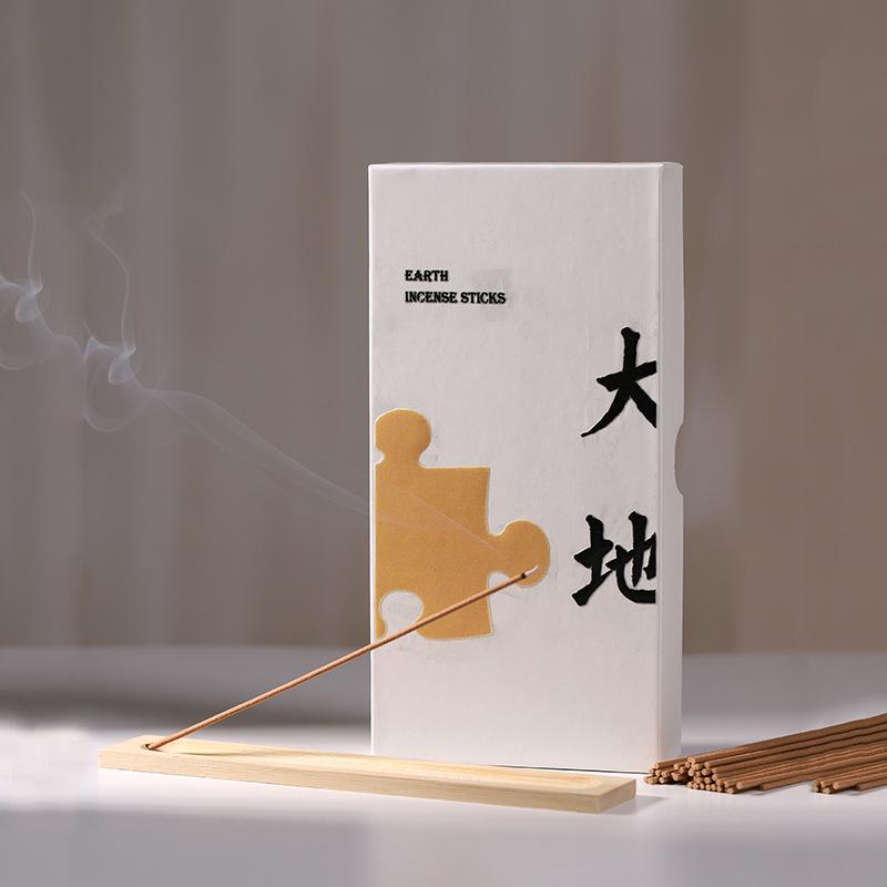 

60 паличок пахощів з ароматом улуну та ароматом білого персика, тонкі палички довжиною 14 см у комплекті з бамбуковою підставкою для пахощів G