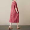 Ancient Red Small Copper Literary Loose Casual Dress Women