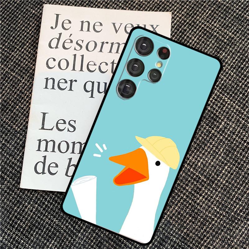 Cartoon Funny Goose Case For Samsung Galaxy S21 S22 S23 S24 Ultra Note 20 Note 10 S8 S9 S10 Plus S20 FE Cover