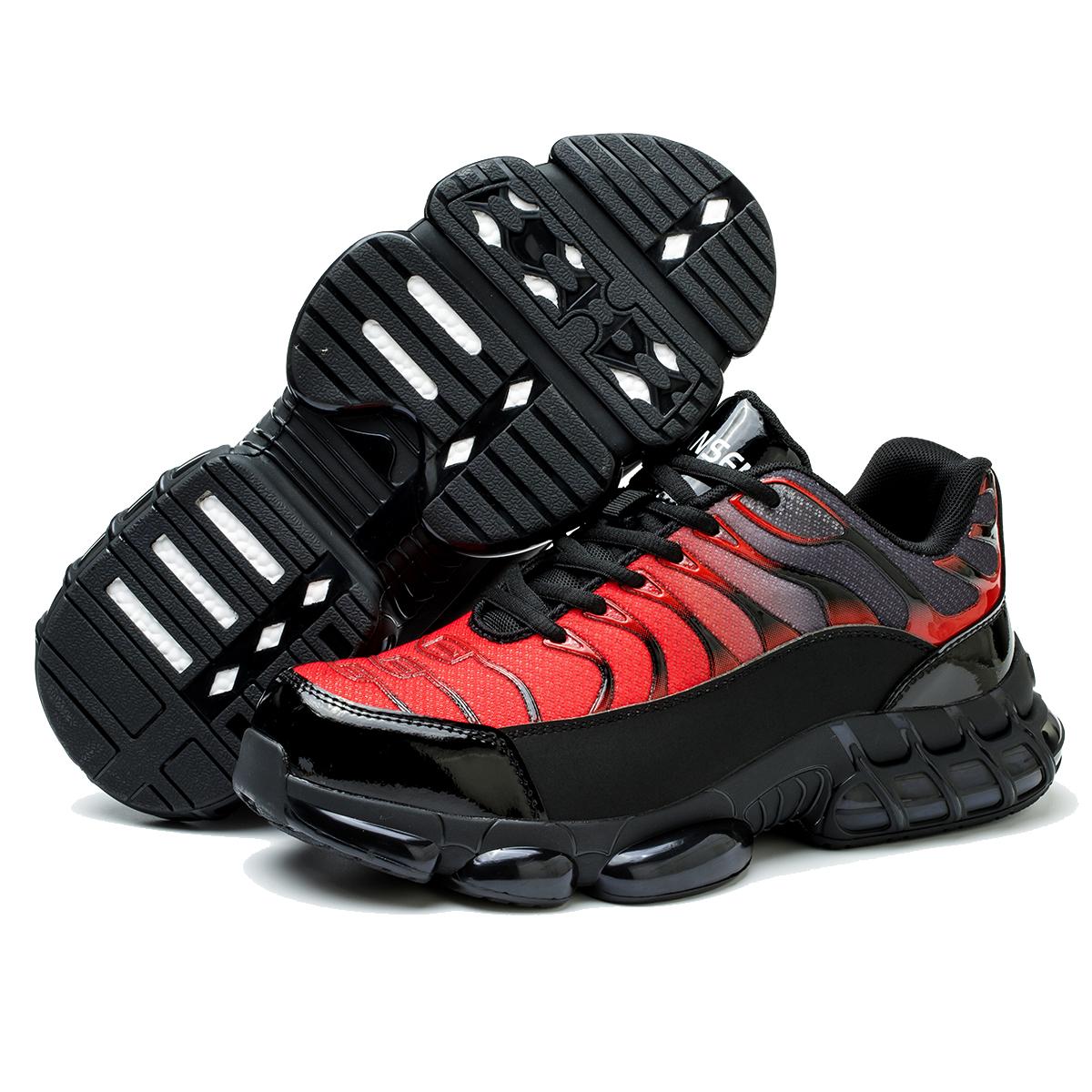 

Повітряна подушка, сталевий носок, робоче взуття унісекс, чоловіки, жінки, кросівки, що не ковзають, захищене від ударів, захищене дихаюче взуття 46 червоний