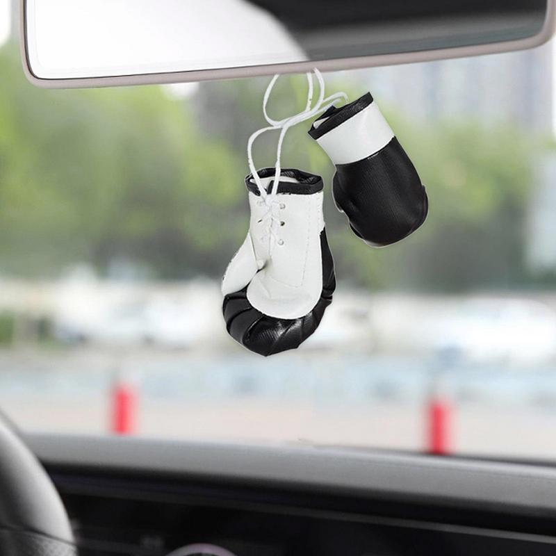 Mini Boxing Gloves For Car Mirror 2Pcs Hang Boxing Gloves For Car Mirror Mini Boxing Gloves Miniature Punching Gloves Boxing