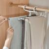 Multifunctional Folding Non-Slip Pants Hanger Rack – Space-Saving Layered Wardrobe Organizer