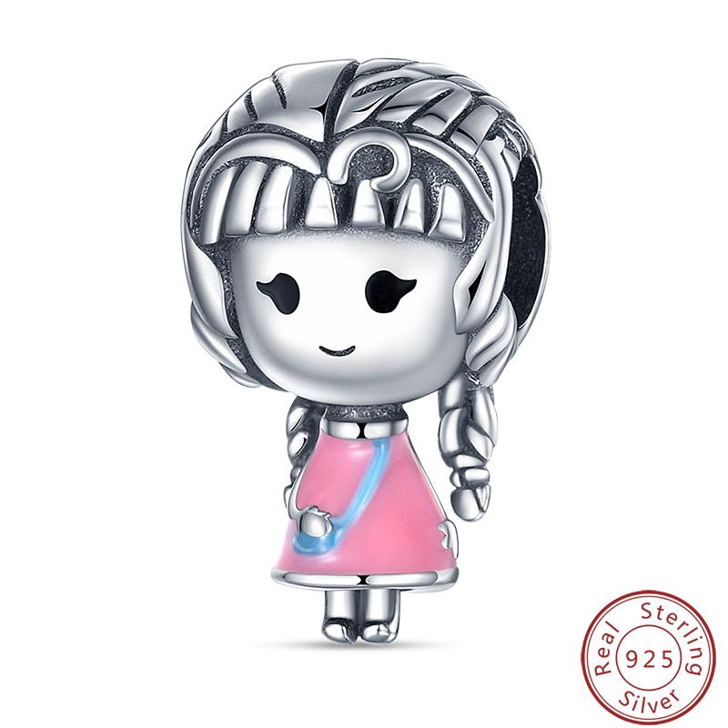 Character Series 925 Silver Sports Cooking Cute Boys And Girls Charms Beads 3mm DIY Fine Jewelry Making