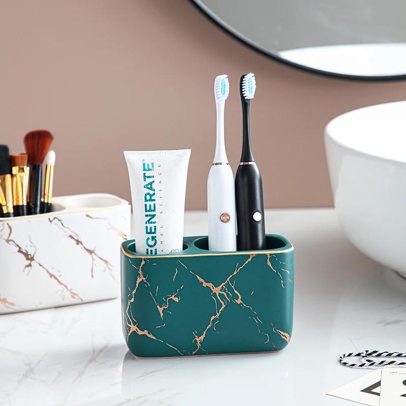 Light Luxury Electric Toothbrush Rack Bathroom Toothpaste Toothbrush Makeup Brush Comb Storage Box Pen Holder Bathroom Supplies