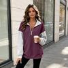 Γυναικείο Φούτερ με Μισό Φερμουάρ, Color Block, Patchwork, Casual, Ευέλικτο