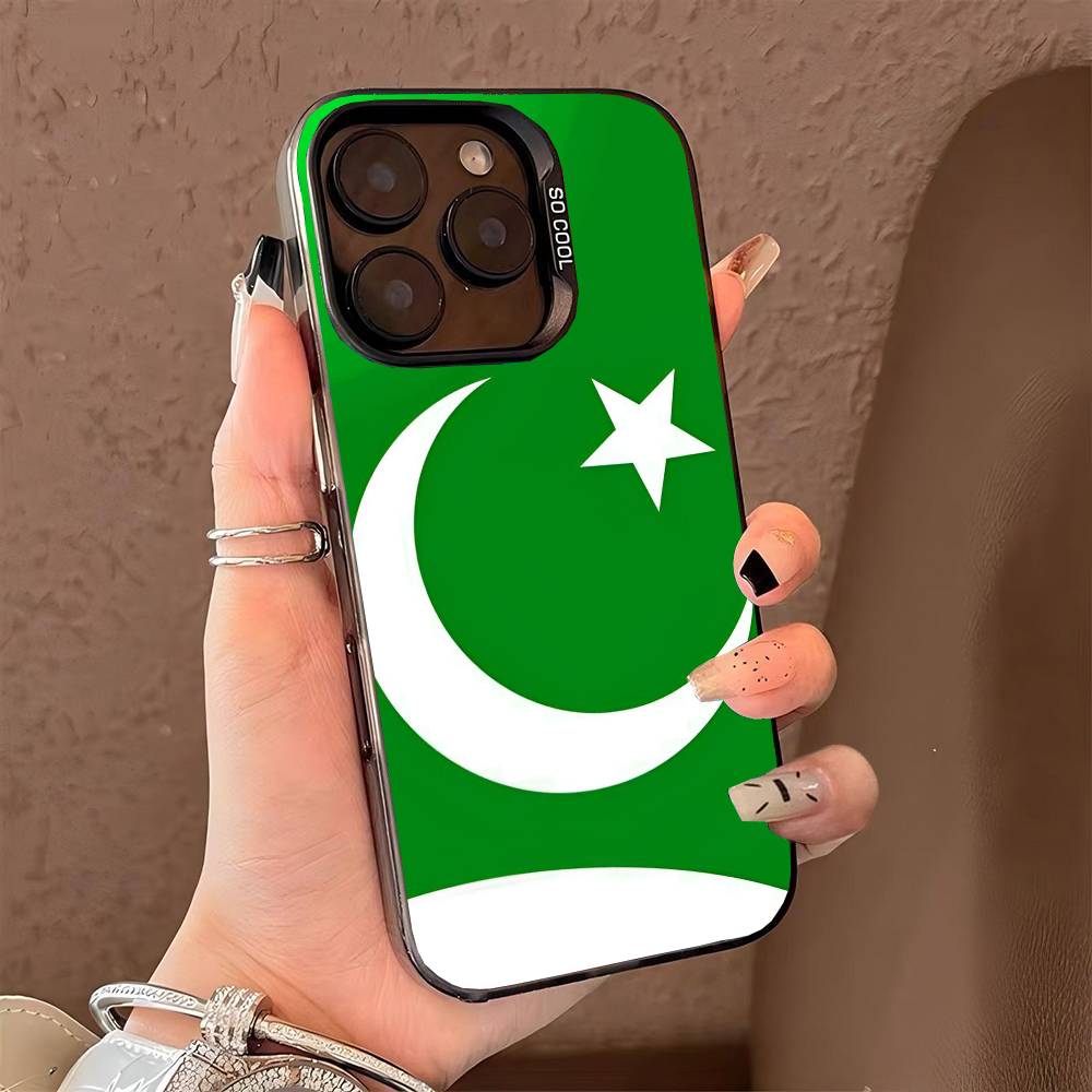 Pakistan phone case for iPhone 17 17Air 16 15 14 13 12 11 Pro Max Plus Colorful Silver