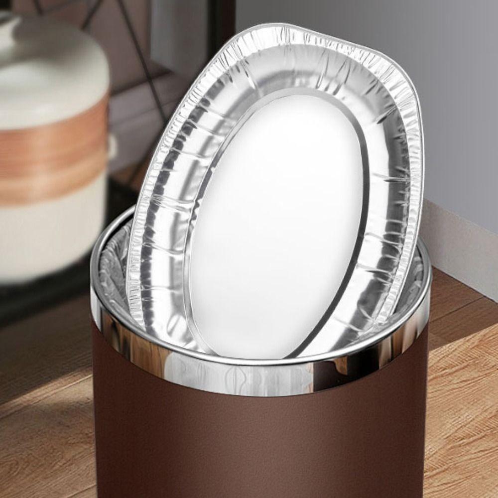 10 Stück Ovale Aluminiumfolien-Grillplatte Verdickte Backbleche Gegrillte Fischplatte Snack