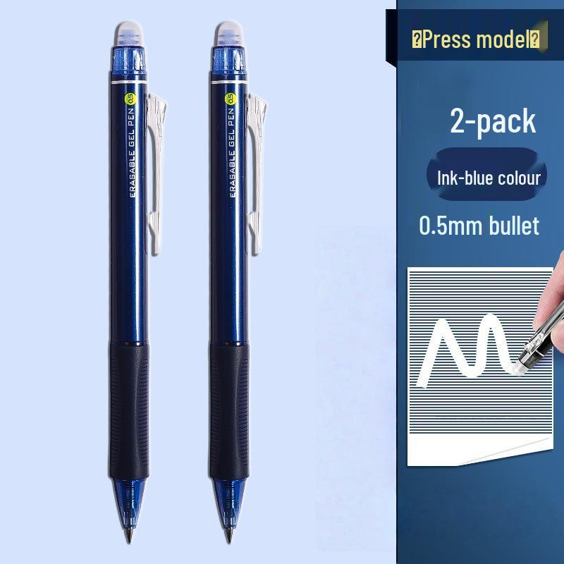 Chenguang Blue-Black Erasable Pen for Grade 3 Students - Heat-Sensitive Gel Ink, Blue
