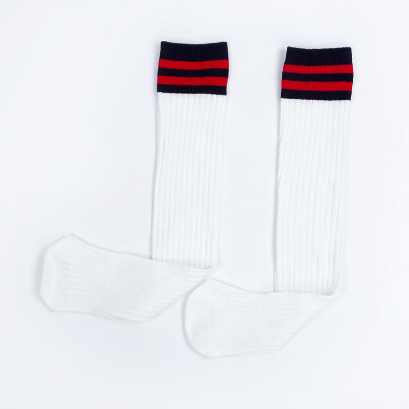 2020 Seasonal Kids' Stripe Knit Cotton Knee-High Socks for Girls