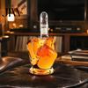 1000ml Alcohol Dispenser with Stopper 3D Middle Finger Whiskey Decanter, Lead-free Glass Spirit Bottle Artistic Decanter for Husband Airtight Stopper,