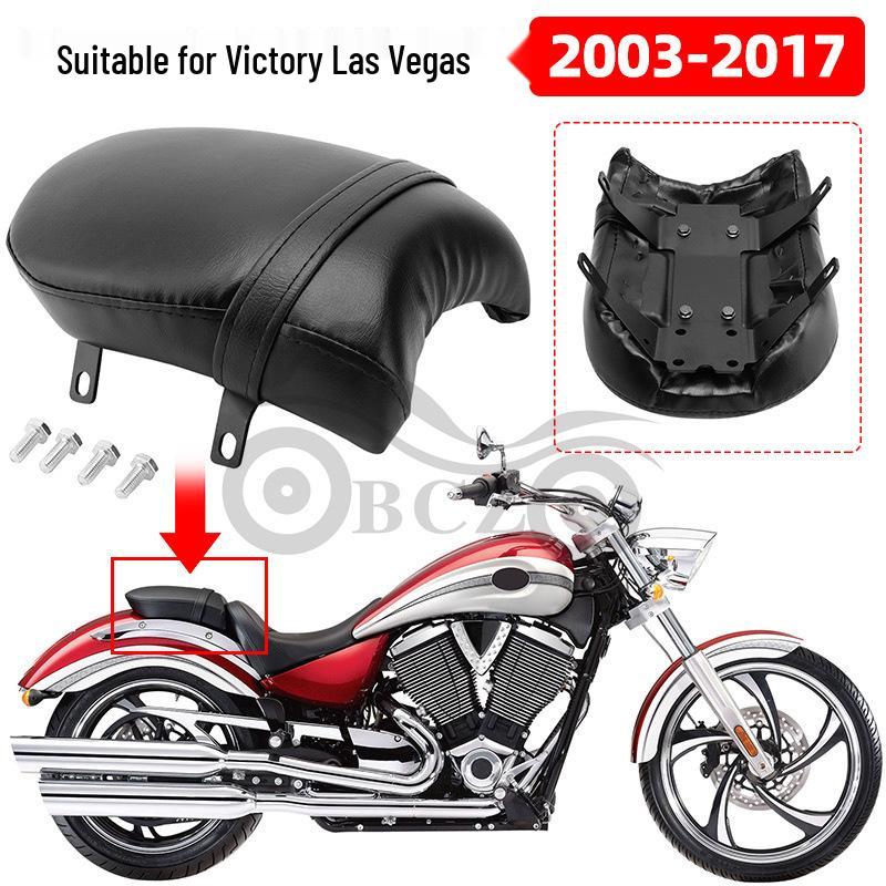 Black Leather Rear Seat Cushion for Victory Judge 2003-2017 Motorcycle