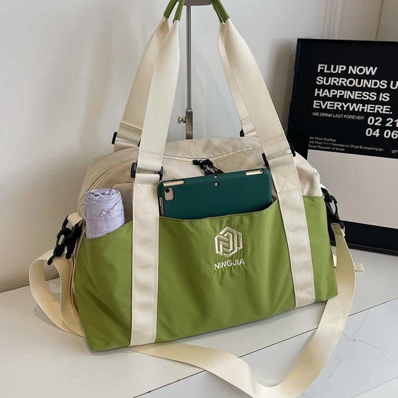 Reisetasche mit großem Fassungsvermögen, mehrfarbige Nähte, Fitnesstasche, Trocken- und Nassfach, Trainingstasche, Gepäcktasche