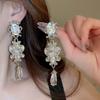 European & American Style Silver Needle Full Rhinestone Irregular Drop Earrings - Exquisite Luxury Design, Niche Fashion Versatile Earrings