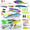Fishing Lure Set Artificial Baits Minnow Spoon Soft Worms Hooks Freshwater Saltwater
