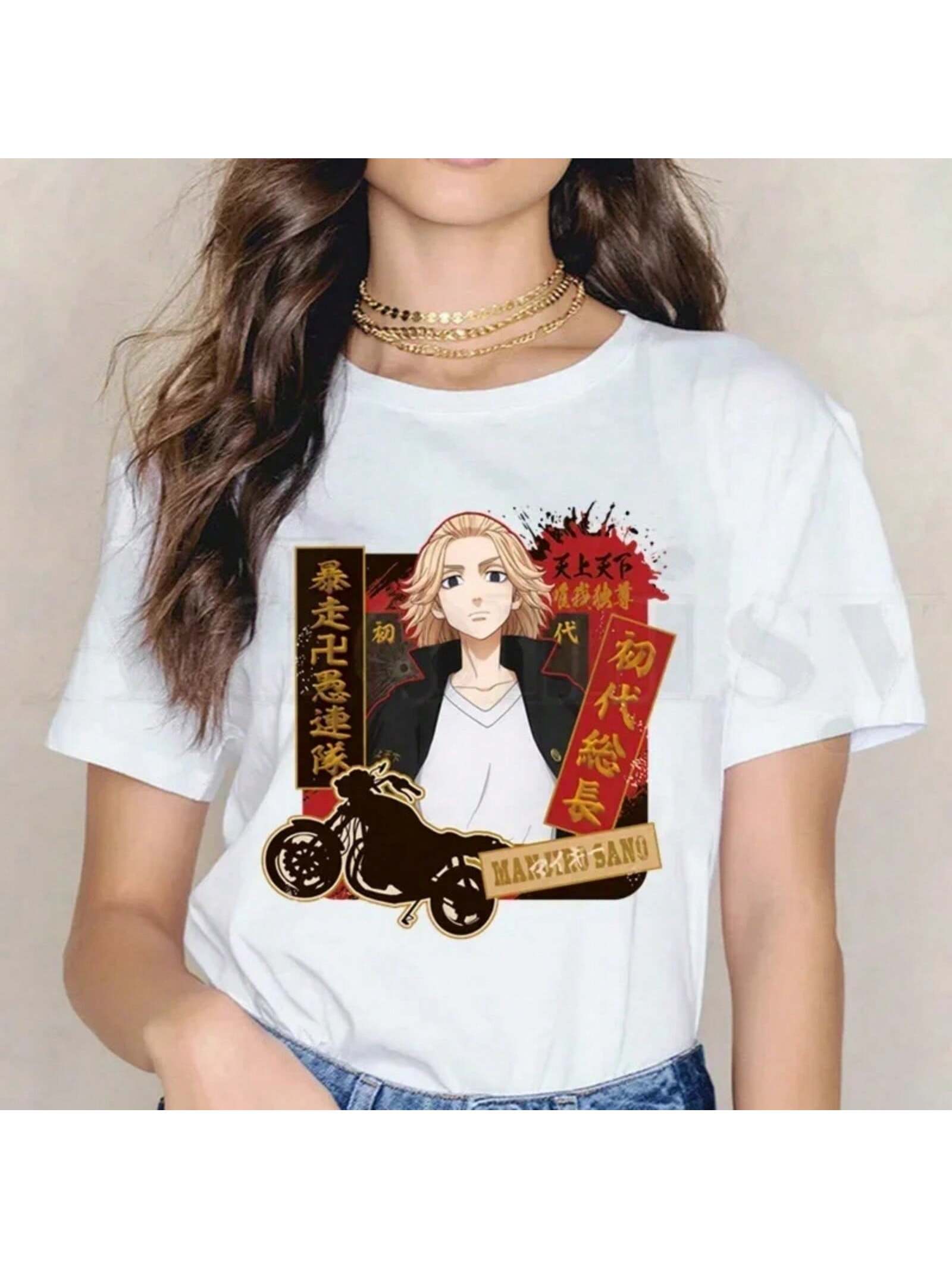 Tokyo Revengers Harajuku Manjiro San Anime Short Sleeve Female Tops Tees Harajuku VintageT Shirts Wounisex s T-Shirt S разноцветный