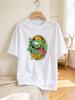 Unisex T-shirt Cartoon Monster Print Summer Casual Comfortable Soft Tops Daily Wear