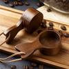 Short Handle Coffee Bean Scoop Walnut Wood Compacts Design For Precise Coffee Grounds Measuring Kitchen Tool Utensils