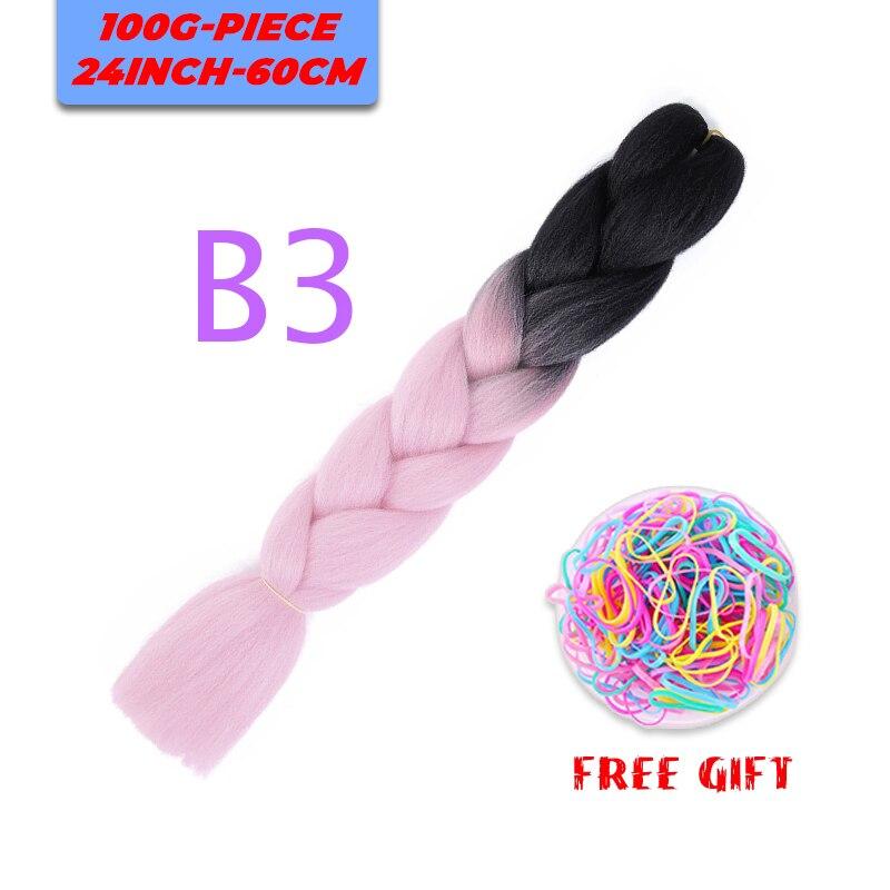 MERISIHAIR Single Ombre Color Synthetic Hair Extension Crochet Twist Jumbo Braiding Long Hair