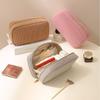 1pcs Minimalist Corduroy Makeup Bag Portable Clutch Large Capacity Travel Cosmetic Storage Bag Toiletry Pouch