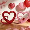 Handicraft Valentine's Day Love Ornament 3D Double Hollow Heart Models  Desk Decor