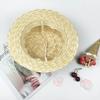 Flat Top Beach Ribbon Straw Hat Girls Bowknot Sun Hat